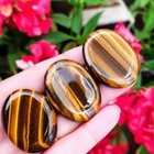 Natural Tiger Eye Palm Stone Smooth Polished Worry Stone Crystal Gemstone Gift