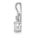 925 Sterling Silver 17x5mm Diamond Created Opal And Diam  Pendant Charm