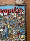 1970   s Vintage Original Pictorial Cartoon Map Minneapolis Mn Travel Poster