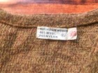 60s Vintage Brown Long Hair Mohair Cardigan Sweater Small Brown Zig Zag Shaggy