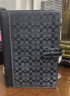 Vintage Coach Black Signature Leather Folio Planner Organizer