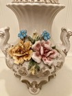 Vintage Capodimonte Porcelain Double Handle Lidded Urn Vase Italy