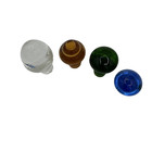 Vintage Glass Bottle Stoppers Lot Of 4 Clear Amber Green Blue Decanter Tops