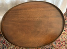 2 Mid-century Mersman 6651 Lyre Harp Base Oval Top Sides Table Brass Feet