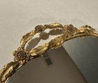 Stunning Vintage Matson Gold Ormulu Flowers   Leaves Vanity And Hand Mirror Set