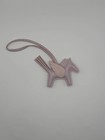 Herm  s Pegase Rodeo Bag Charm Pm Milo Lambskin Pink