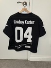 Beyonc   Official Cowboy Carter Tour Cropped Jersey Black Size Large 2025 New