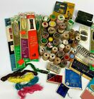 Sewing Lot Wooden Thread Spools Zippers Snaps Needles Notions Vintage