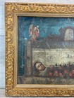 Antique Mexican Retablo Saint In Coffin Angels Mourning 1850 Oil On Tin Folk Art
