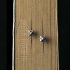 925 Sterling Silver Pyramid Poker Club Diamond Heart Spade Ear Studs Earrings