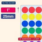 1000 Pack  1 Inch - Colored Round Circle Dot Stickers  Garage Yard Sale Price St