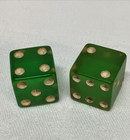 Lot 10 Vintage Green Translucent Dice 2 Sizes