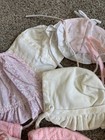 Vintage Girls Pink White Knit Lace Baby Bonnet Hat Lot 14 Various Styles Sizes
