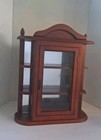 Vtg curio Cabinet  tabletop wall Mount  Mirror Back mahogany Stained  Mint Cond 