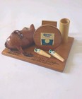 Folk Art Handmade Drinking Corona Taxidermy Frog Pen Holder Wow