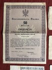 Vintage Polish Currency Lot 1929 50  1930 5 Zlotych 1924 50 Zlotych Bond