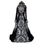 Medieval Dress Vintage Women Victorian Renaissance Gothic Dress Costume Hooded  