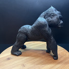 Gorilla Black Textured Resin Statue Sculpture Figure 9    Tall- 10    L X 5    W Euc