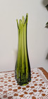 Vintage 14  L E Smith Green 4 Finger Swung Vase