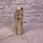 Vintage Scrimshaw Replica Sperm Whale Tooth Woman Playing Lyre In Harbor