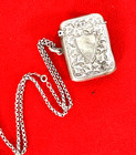 Antique Art Deco Sterling Silver Engraved Match Safe