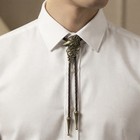 Western Dragon Slide Bolo Tie Bronze Tone Black Braided Cord Adjustable