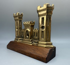Vintage Brass And Wood Wall Hanging Plaque Castle Us Army Corps Of Engineers 