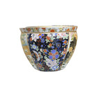 10   Diameter Oriental Geisha Women Floral Landscape Fish Bowl Planter Plant Pot