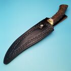 Knife Sheath Fixed Blade Black Leather Large Bowie 15  X 10  Belt Case Hunting