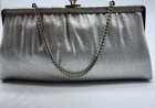 And   Vintage Silver Satin Purse - Circa 1950 s