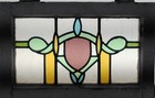 Pretty Abstract Old English Leaded Stained Glass Window 20 1 2 x 13 