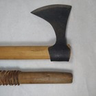 Viking Bearded Battle Axe 3pc Lot Hand Forged Steel 5  Blade    24  Wood Handle