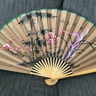 35  Large Folding Asian Wall Fan-chinese Decor Art- Brown Bronze Bonai - New