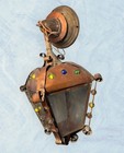 Hand Made Vintage Copper Marbles Arts   Crafts Hanging Porch Light Fixture 22   l