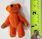 Vintage Miniature Handmade Plush Orange Teddy Bear 2 5   