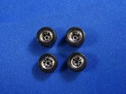  1  New Set Ho Road Race Replicas Chrome Wheels Tires Axles  - Aurora  T-jet Rrr