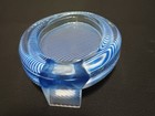 Vtg  Mikasa - Modern Solid Glass Oval Picture Frame  Blue Stripes wavy