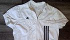 Adidas Originals 3 Stripe White Retro Preppy Sporty Dress Fr 40   Us Medium
