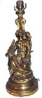 Antique French Art Nouveau Bronze Figural Woman Table Lamp