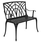 38  Outdoor Cast Aluminum Couple Bench Patio Park Seat Garden Chair Black
