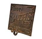Rustic Vintage Style 5 1 2  Square Cast Iron Hot Baths 25 Cents Sign