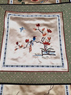 3 Matching 13  Square Silk Panels Asian Butterflies Flowers Hand Embroidered New
