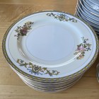 Japanese Porcelain Floral Gold Trim Dinner Set Plates Bowls Cups Saucers