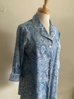 Ralph Lauren Pajama Top Sleep Shirt Paisley Print 3 4 Sleeve Women Size L
