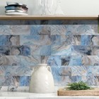 Urcolor 64-piece Peel And Stick Backsplash Wall Tile 4x8 Pvc Glossy Blue Marble