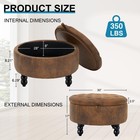30 Inch Round Ottoman With Storage Tufted Storage Bench For Bedroom