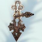 Large Ornate Antique American Aesthetic Movement Brass Double Keyhole Escutcheon