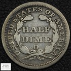 1853 O With Arrows Seated Liberty Silver Half Dime H10c - Cleaned