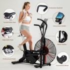 Leikefitness Fan Exercise Bike Upright Airbike Indoor Cycling Stationary Bicycle