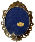 Miniature Brass Picture Frame Italy Vintage Victorian Ornate Filigree 5  Hanging